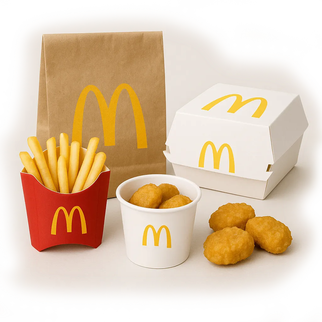 McDonald's fries, nuggets, and takeaway packaging